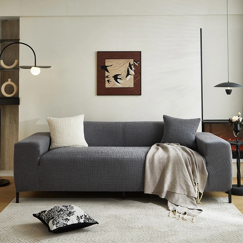 Housse de Canapé Extensible Unie Jacquard