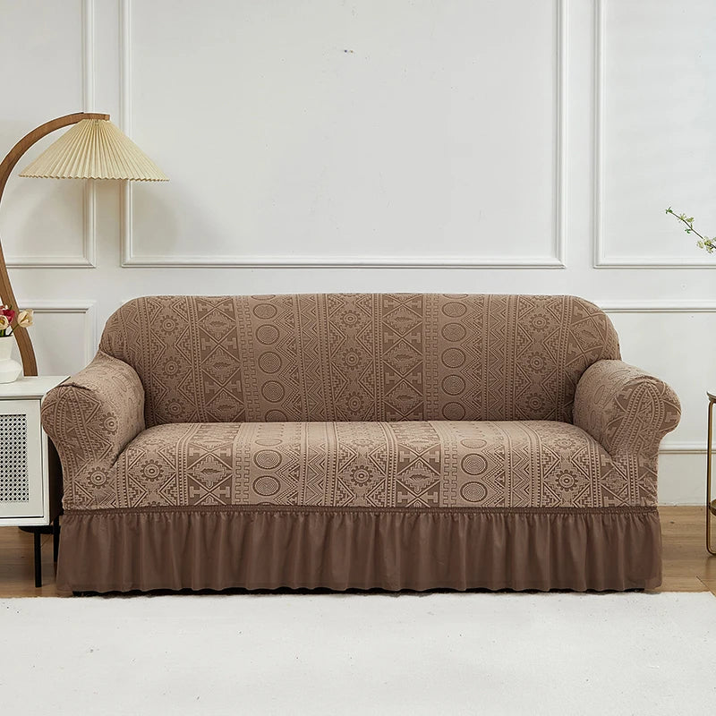 Housse de Canapé Motif Grandes Feuilles Extensible