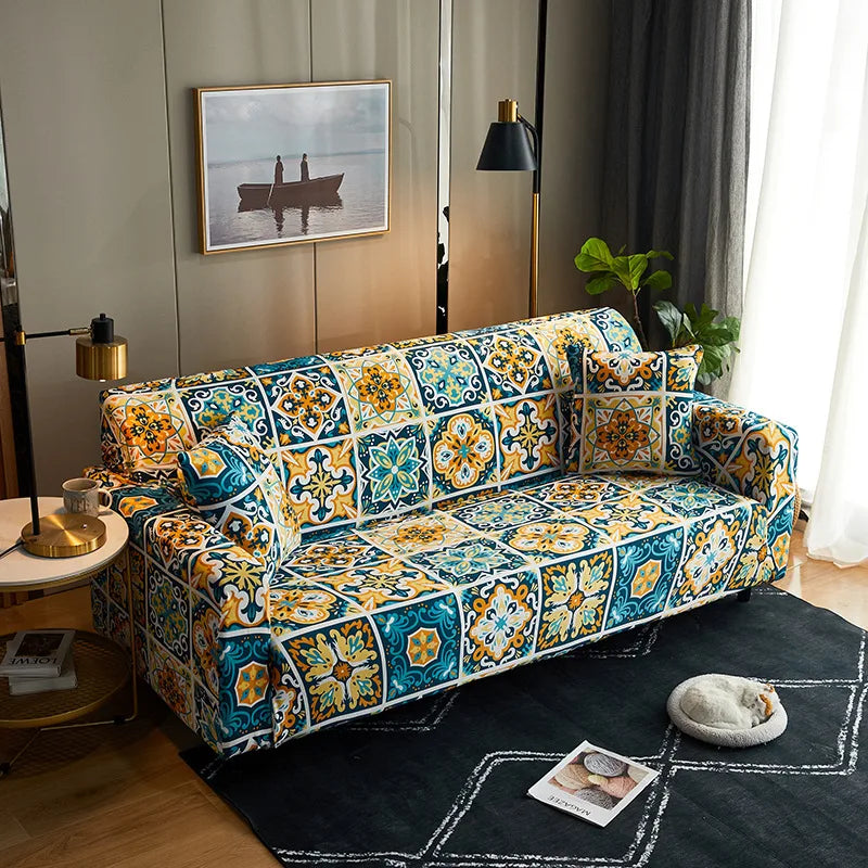 Housse de Canapé Imprimée Multicolore Extensible