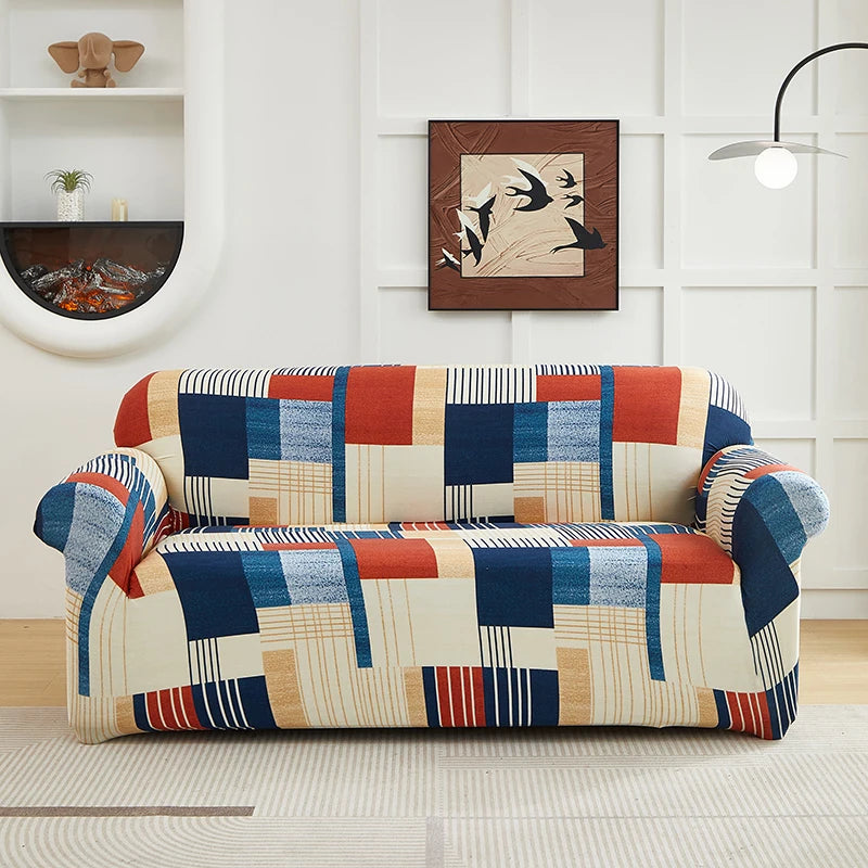 Housse de Canapé Imprimée Multicolore Extensible