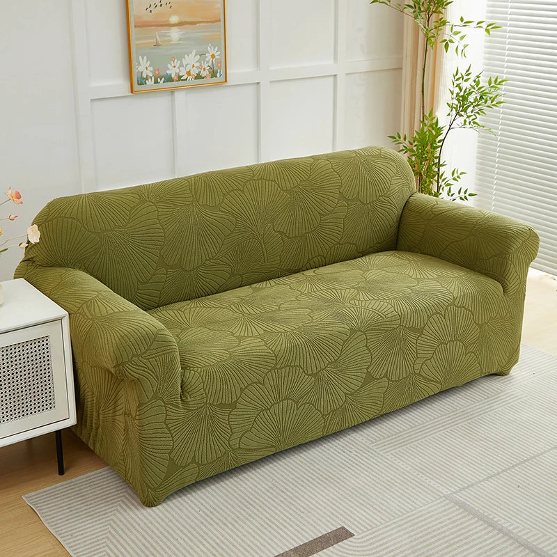 Housse de Canapé Extensible Motif Feuilles