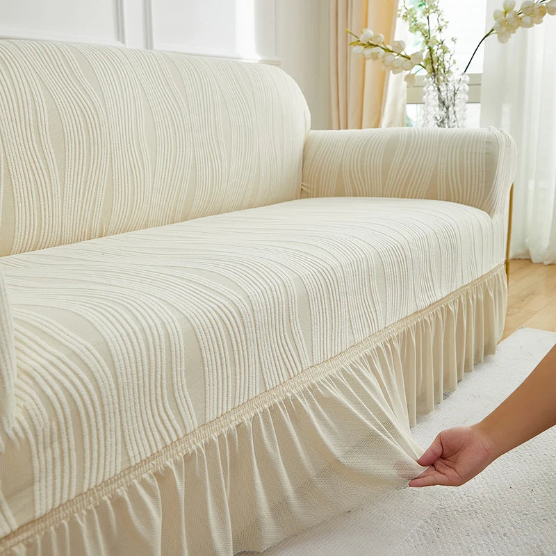 Housse de Canapé Motif Grandes Feuilles Extensible