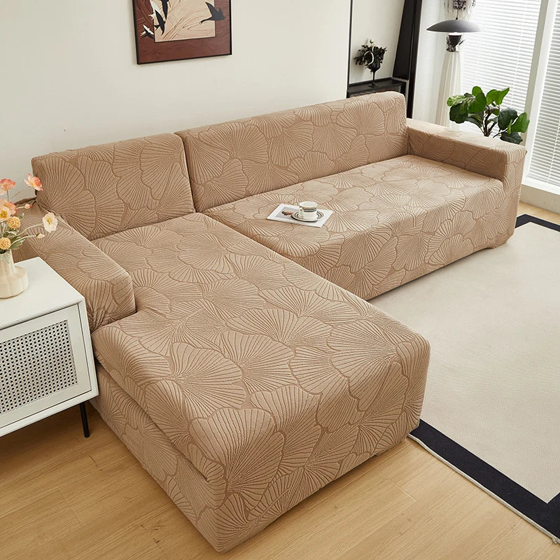 Housse de Canapé Extensible Motif Feuilles