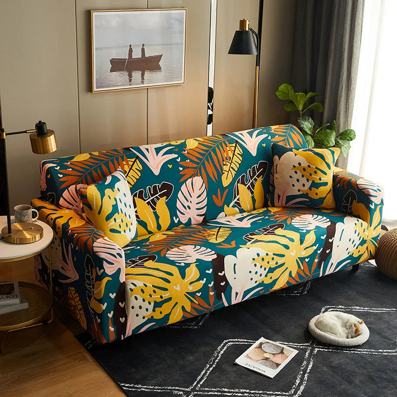Housse de Canapé Imprimée Multicolore Extensible