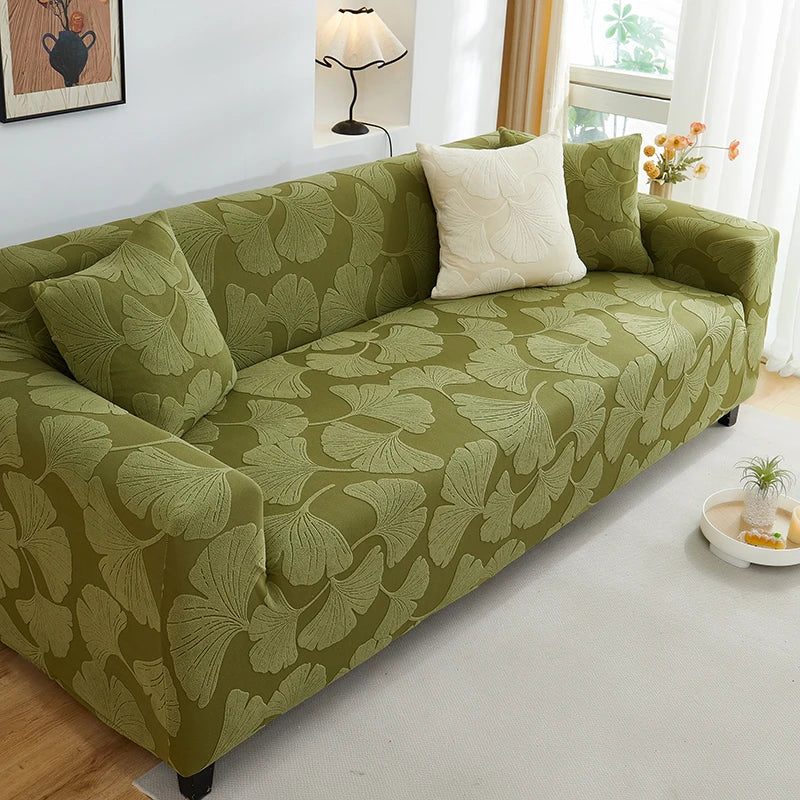 Housse de Canapé Motif Ginkgo Extensible