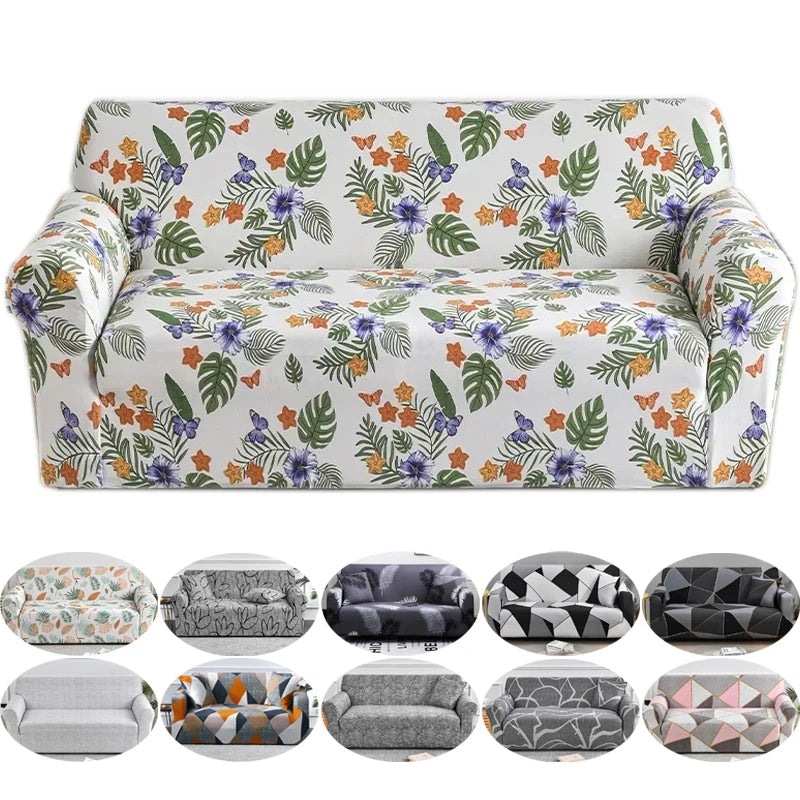 Housse de canapé d’angle extensible unie – Protection textile antidérapante