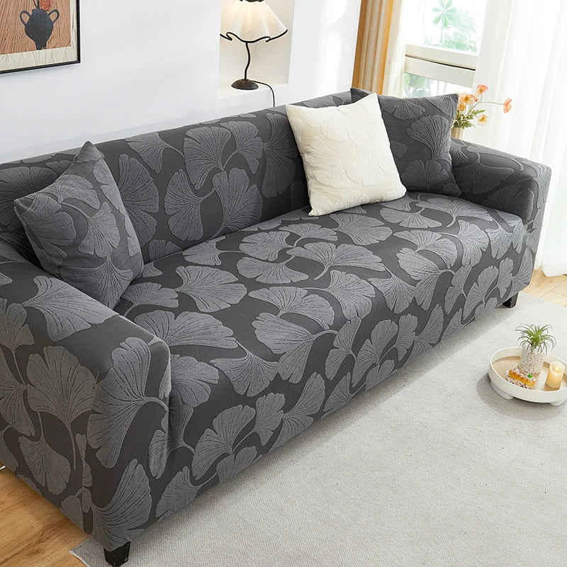 Housse de Canapé Motif Ginkgo Extensible