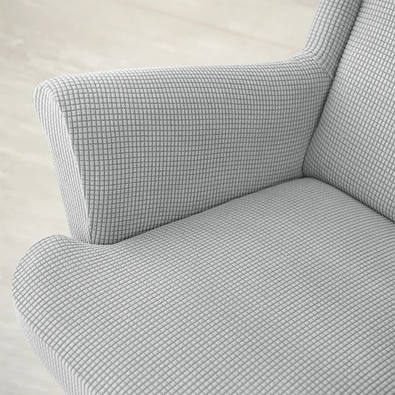 Housse Fauteuil Oreilles Jacquard Élastique – Protection Wingback