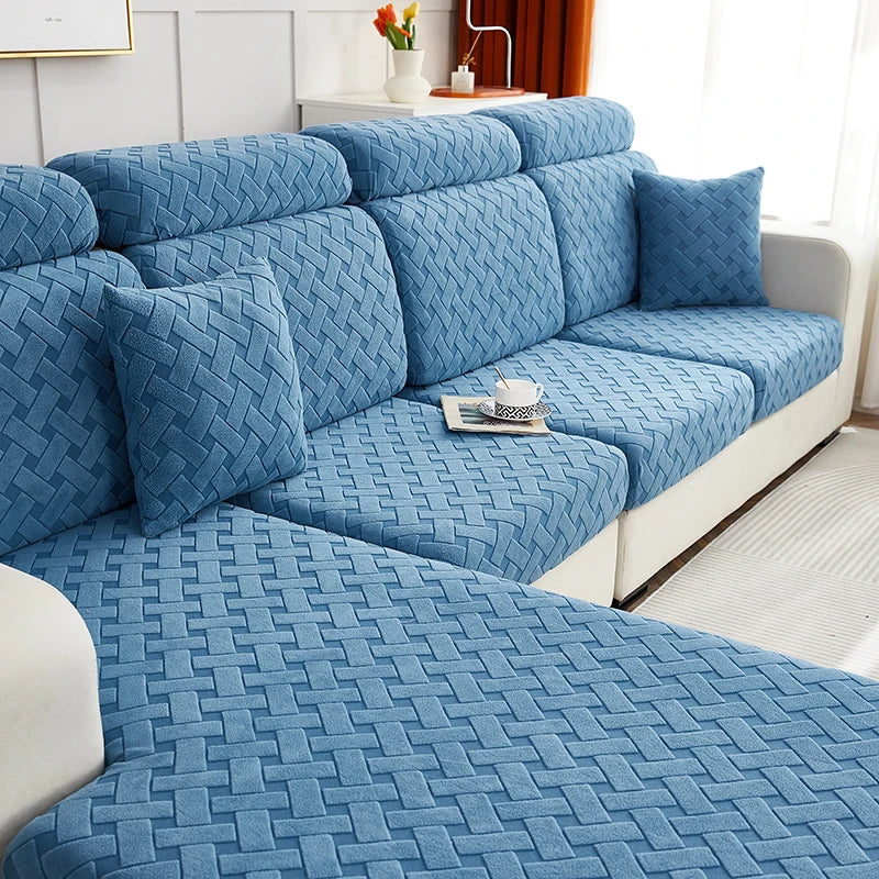 Housse de Coussin de Canapé Jacquard – Protection Extensible Antidérapante