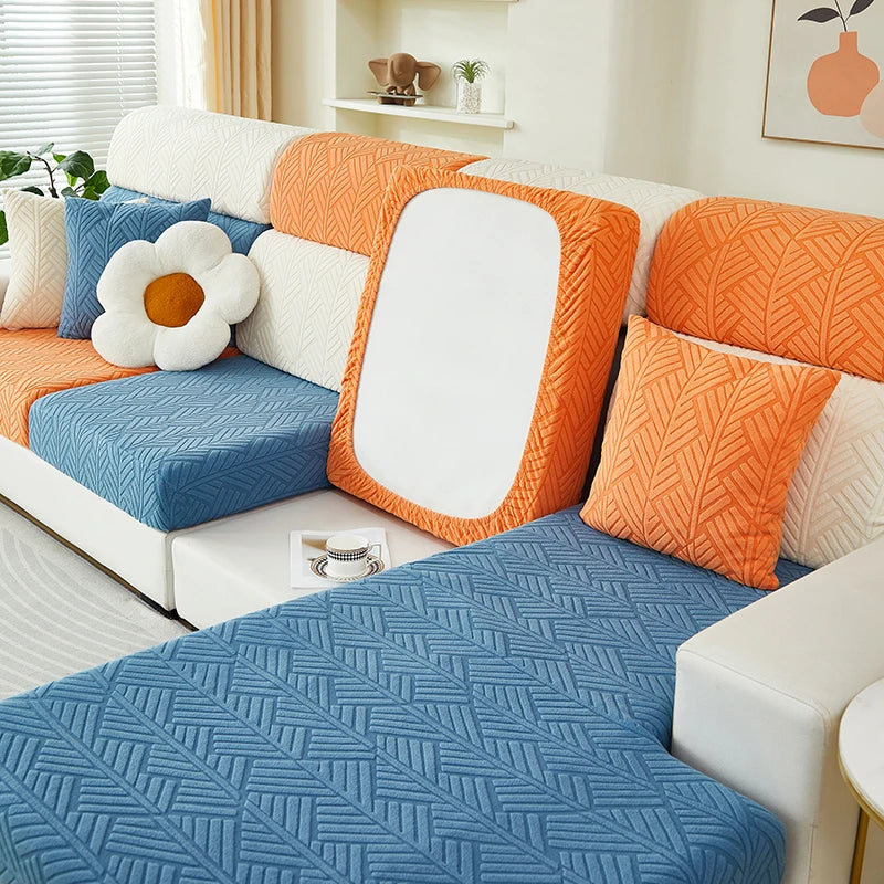 Housse de canapé jacquard extensible antidérapante – Assise et dossier