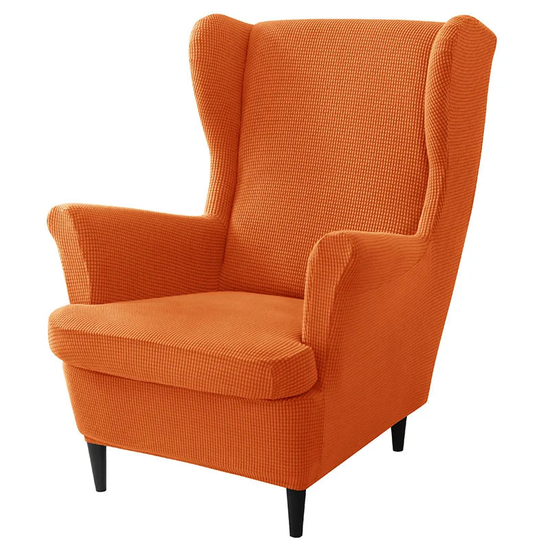 Housse Fauteuil Oreilles Jacquard Élastique – Protection Wingback