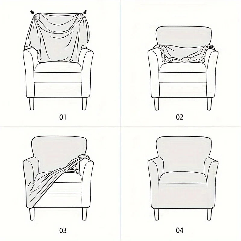 Housse Extensible Jacquard pour Fauteuil – Anti-Glisse & Imperméable