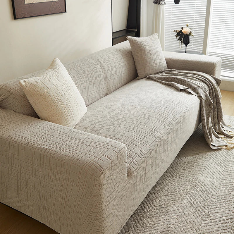 Housse de Canapé Extensible Unie Jacquard