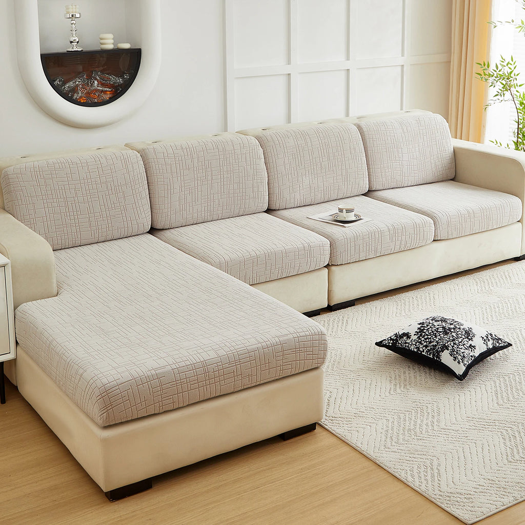 Housse Jacquard Ajustable pour Assise de Canapé