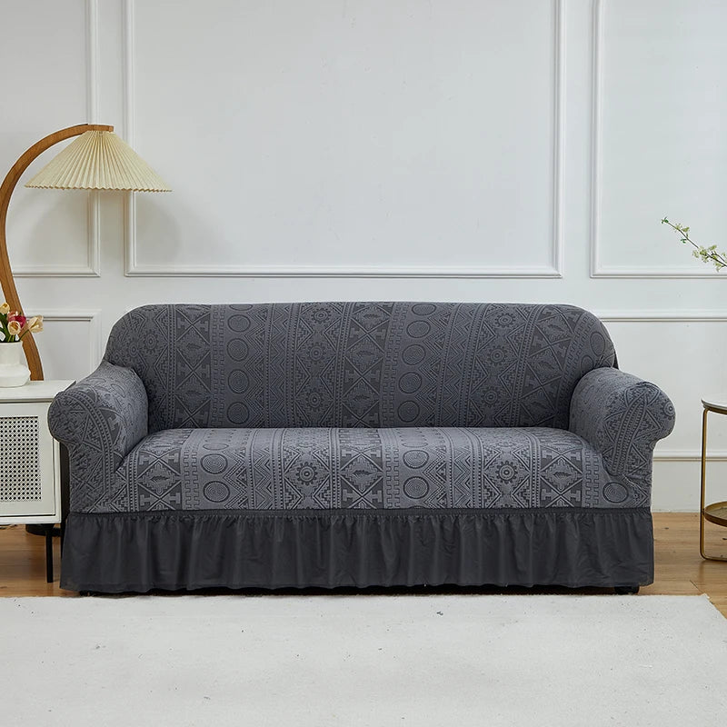 Housse de Canapé Motif Grandes Feuilles Extensible