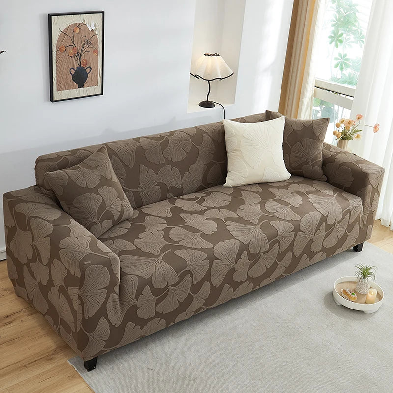 Housse de Canapé Motif Ginkgo Extensible