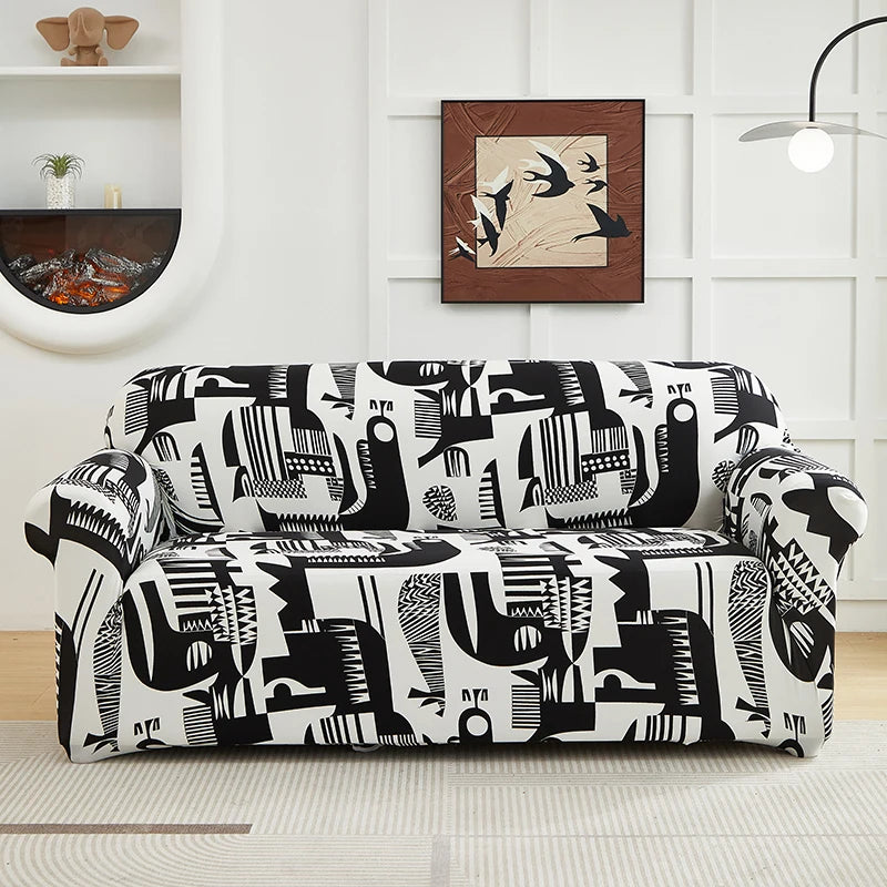 Housse de Canapé Imprimée Multicolore Extensible