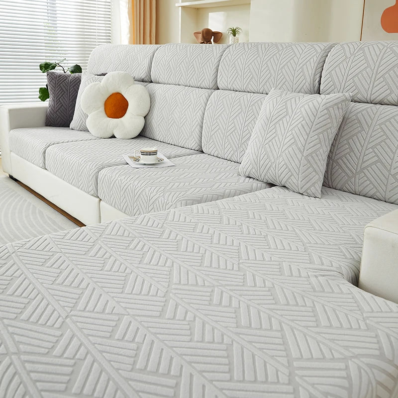 Housse de canapé jacquard extensible antidérapante – Assise et dossier