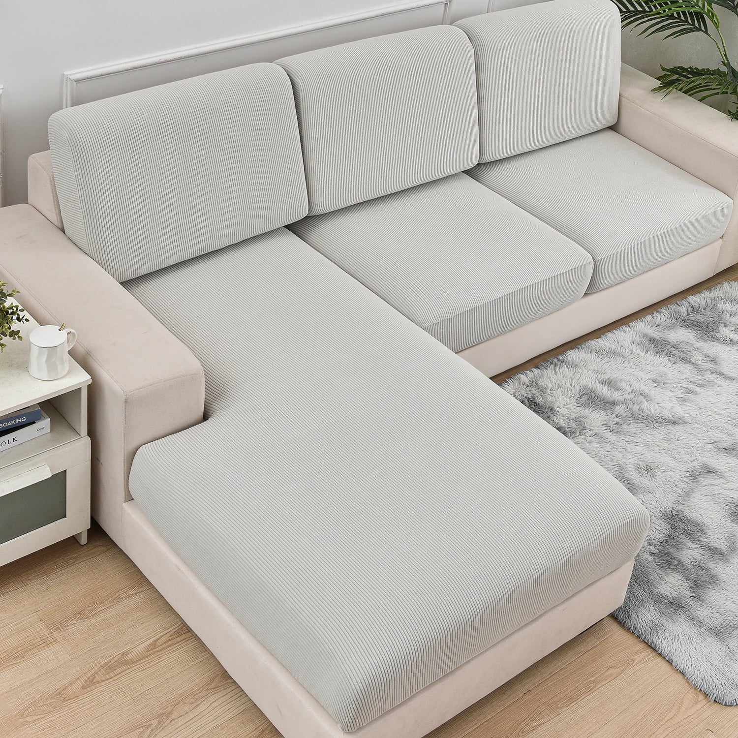 Housse de Coussin Jacquard Extensible – Protection Élastique pour Assise