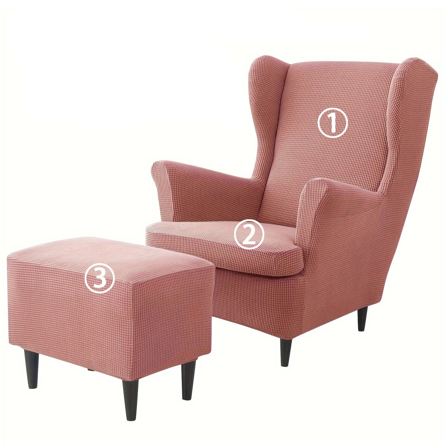Housse Fauteuil Oreilles Jacquard Élastique – Protection Wingback