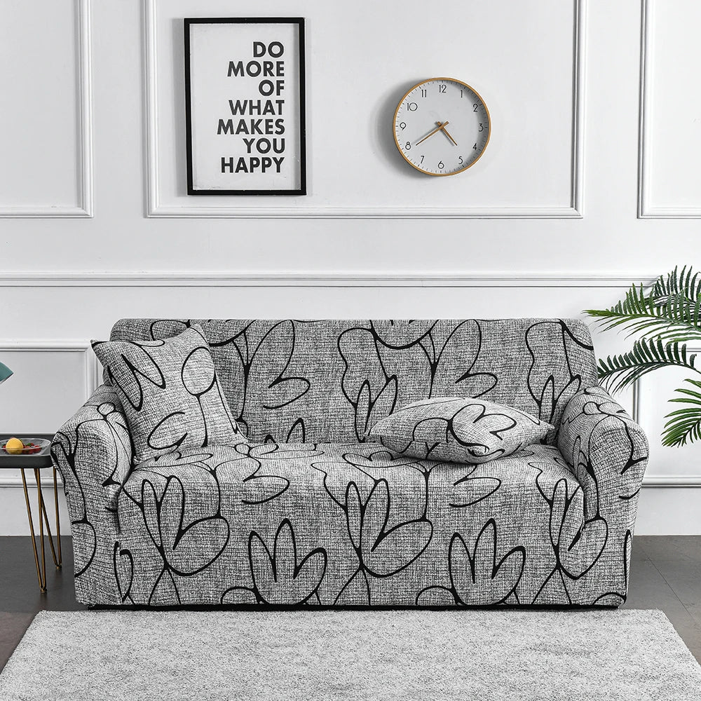 Housse de canapé d’angle extensible unie – Protection textile antidérapante