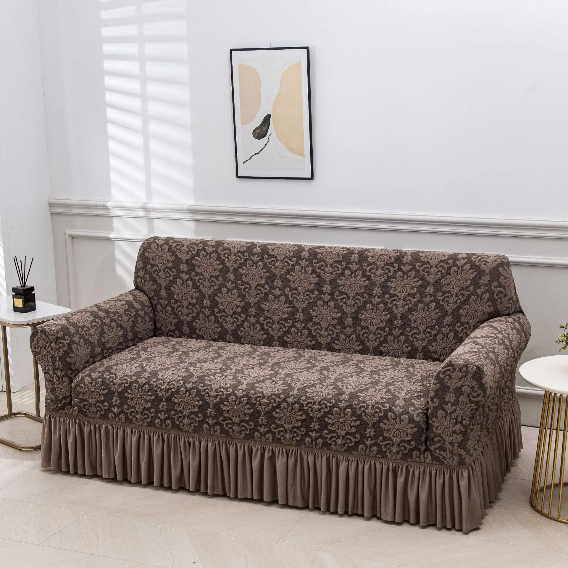 Housse Jacquard Élastique pour Canapé – Protection Antidérapante