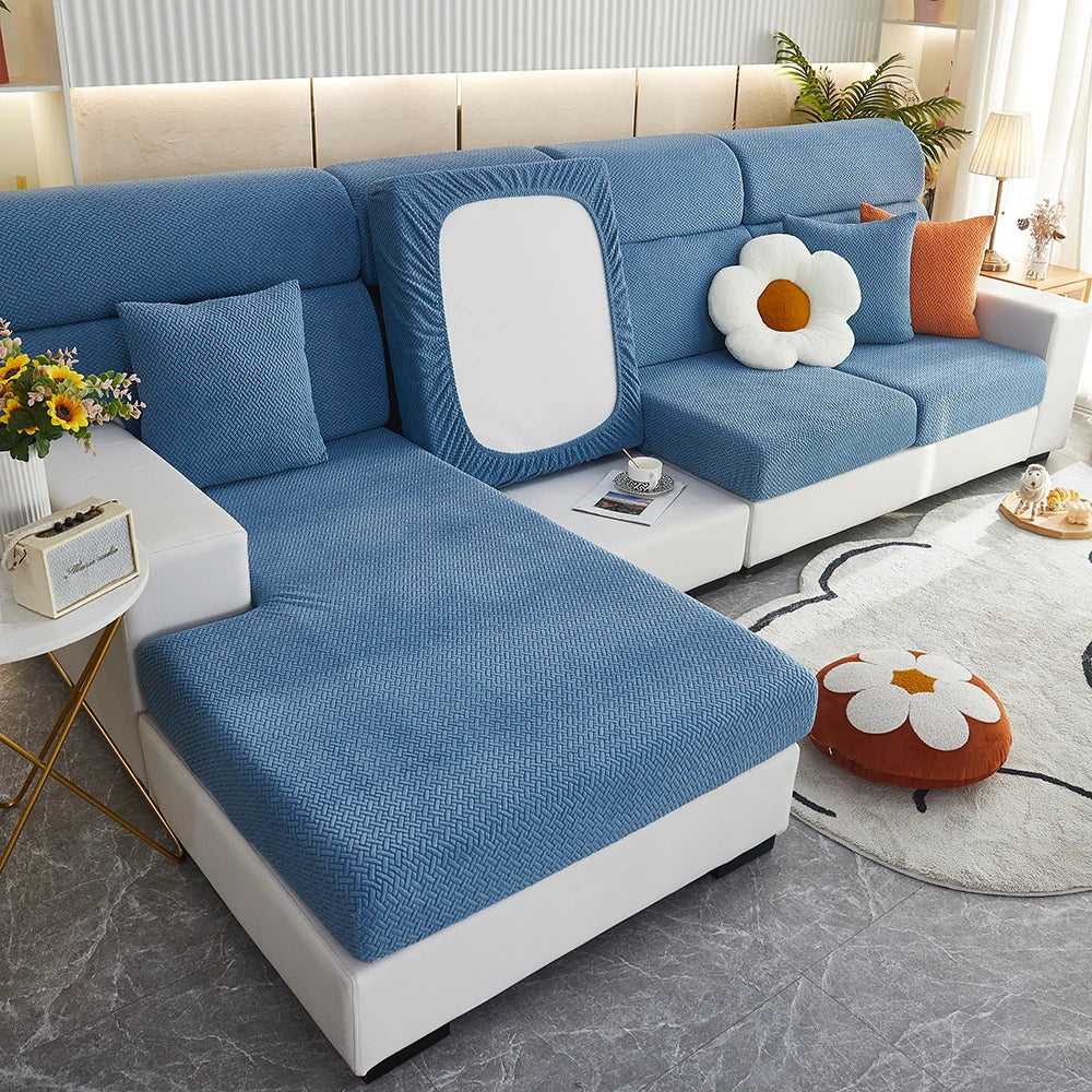 Housse de Coussin de Canapé Jacquard Extensible Anti-Glisse