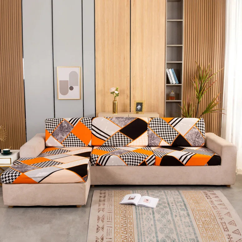 Housse de Siège de Canapé Géométrique Extensible