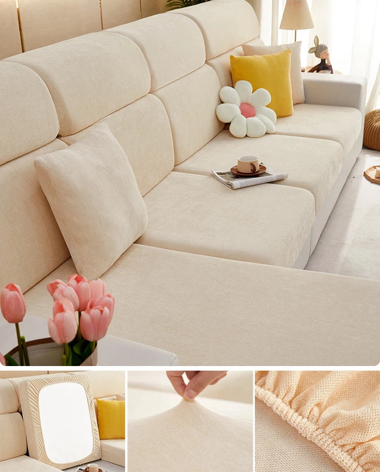 Housse Canapé Chenille Douce – Protection Antidérapante
