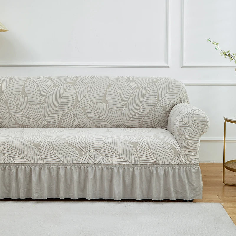 Housse de Canapé Motif Grandes Feuilles Extensible