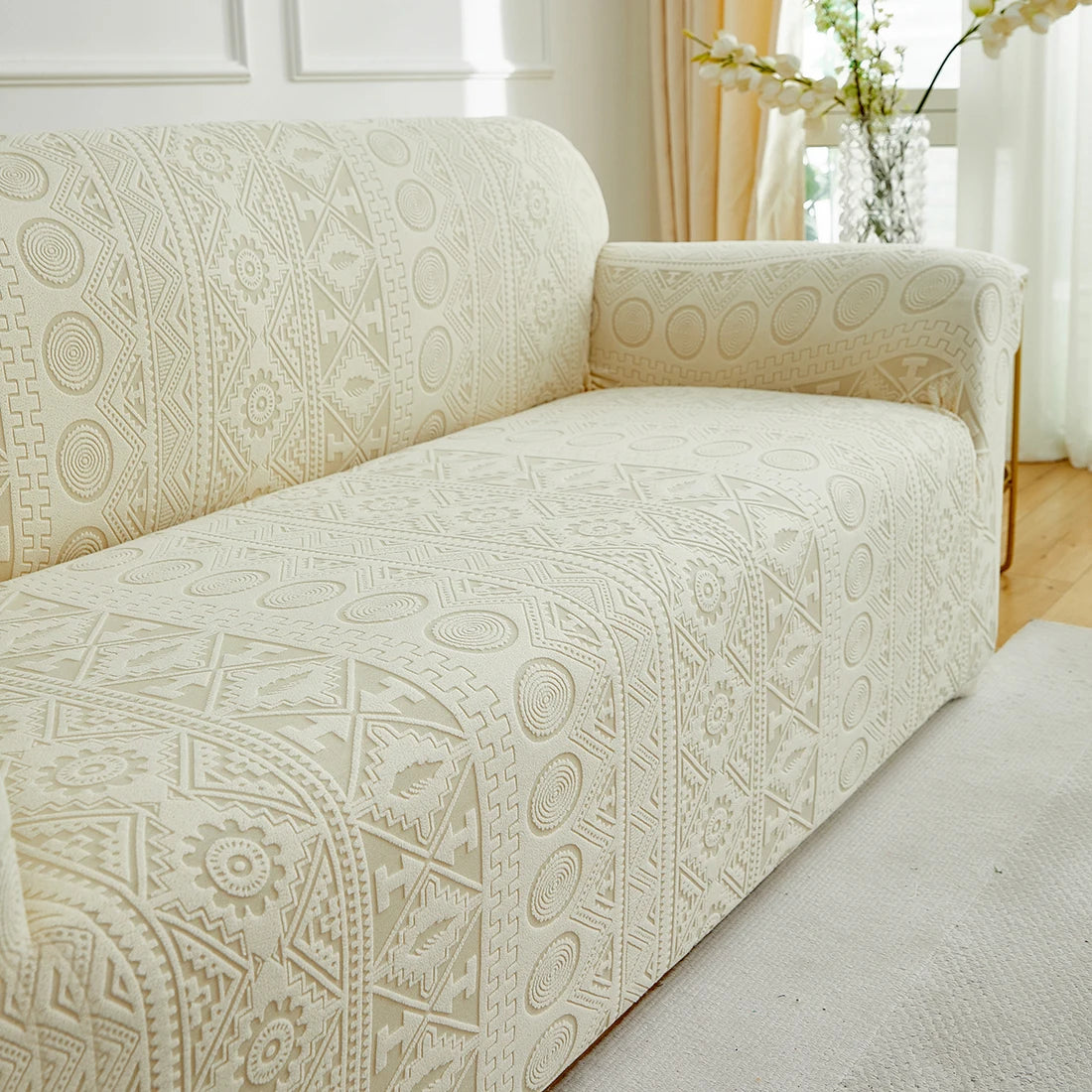 Housse de Canapé Jacquard Extensible – Style Élégant et Ajustement Facile