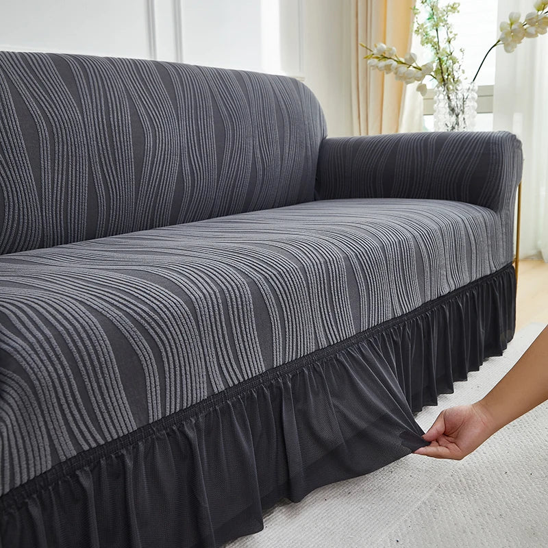 Housse de Canapé Motif Grandes Feuilles Extensible