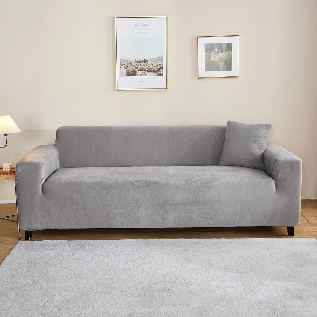 Housse Canapé Velours Extensible Moderne