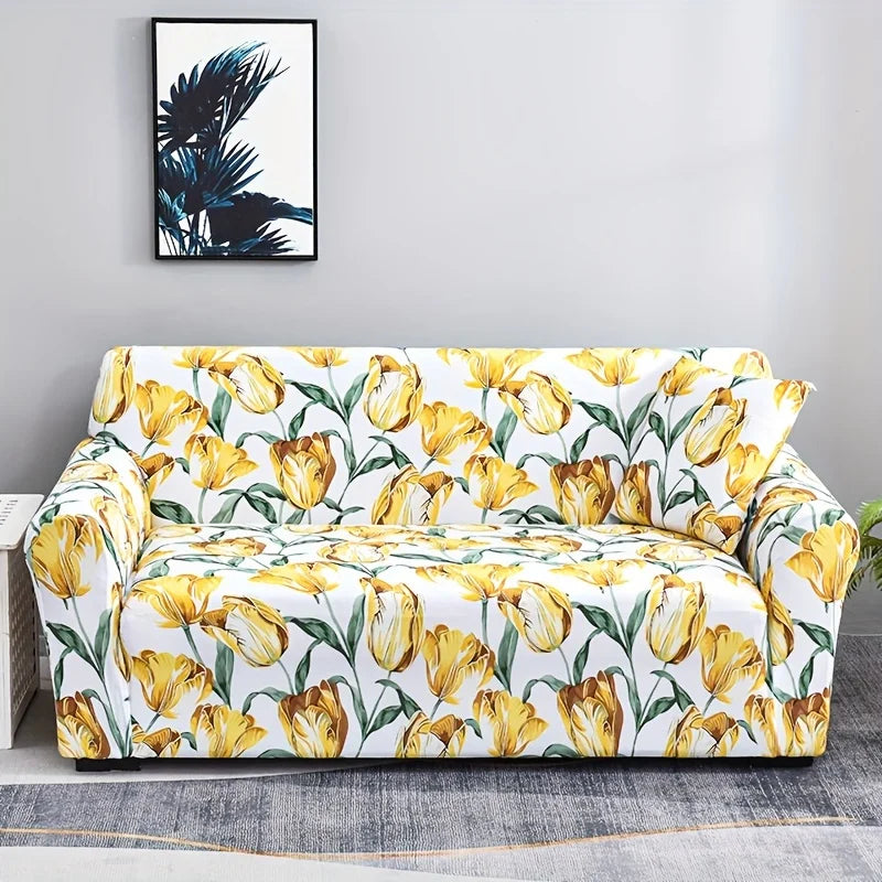 Housse Sofa Élégante Imprimée Soie-Touch