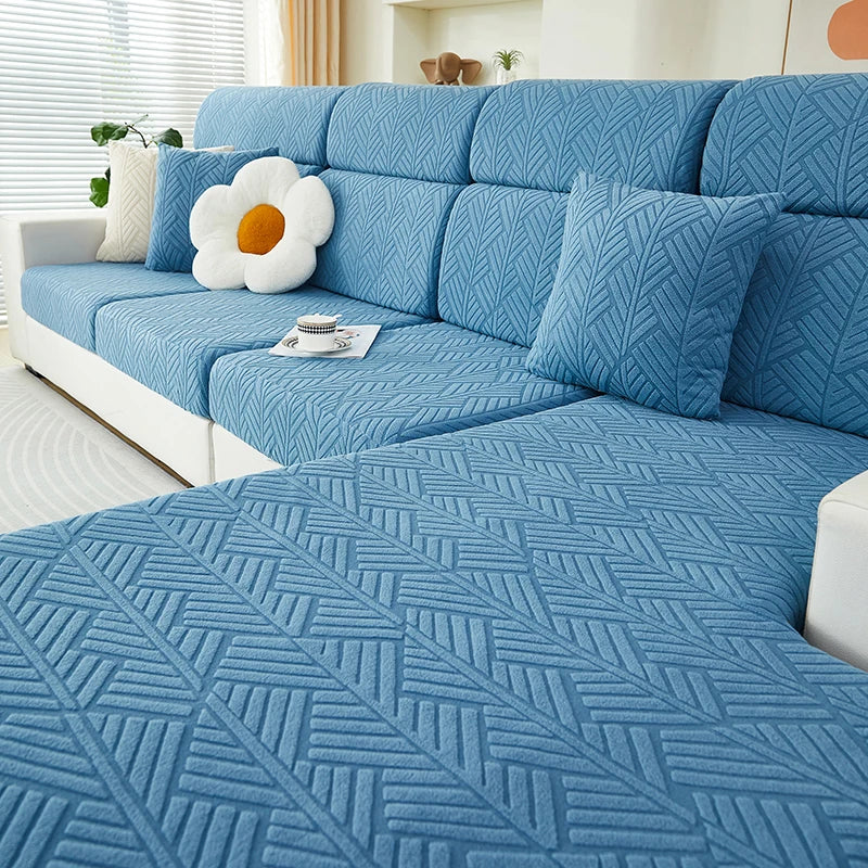 Housse de canapé jacquard extensible antidérapante – Assise et dossier