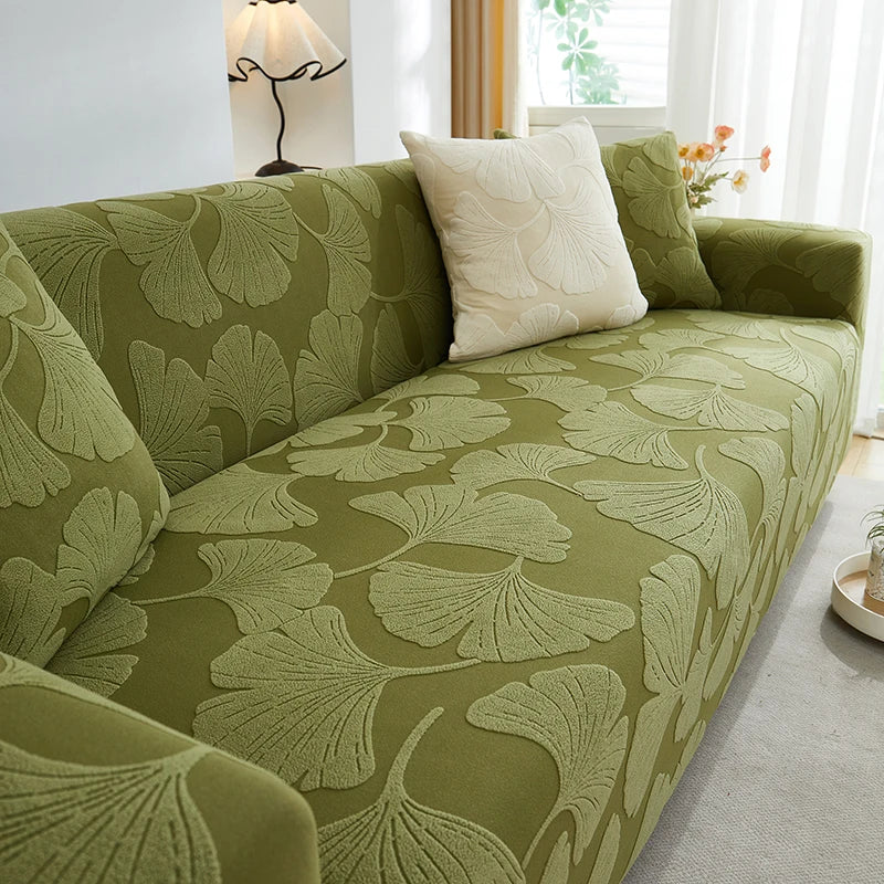Housse de Canapé Motif Ginkgo Extensible