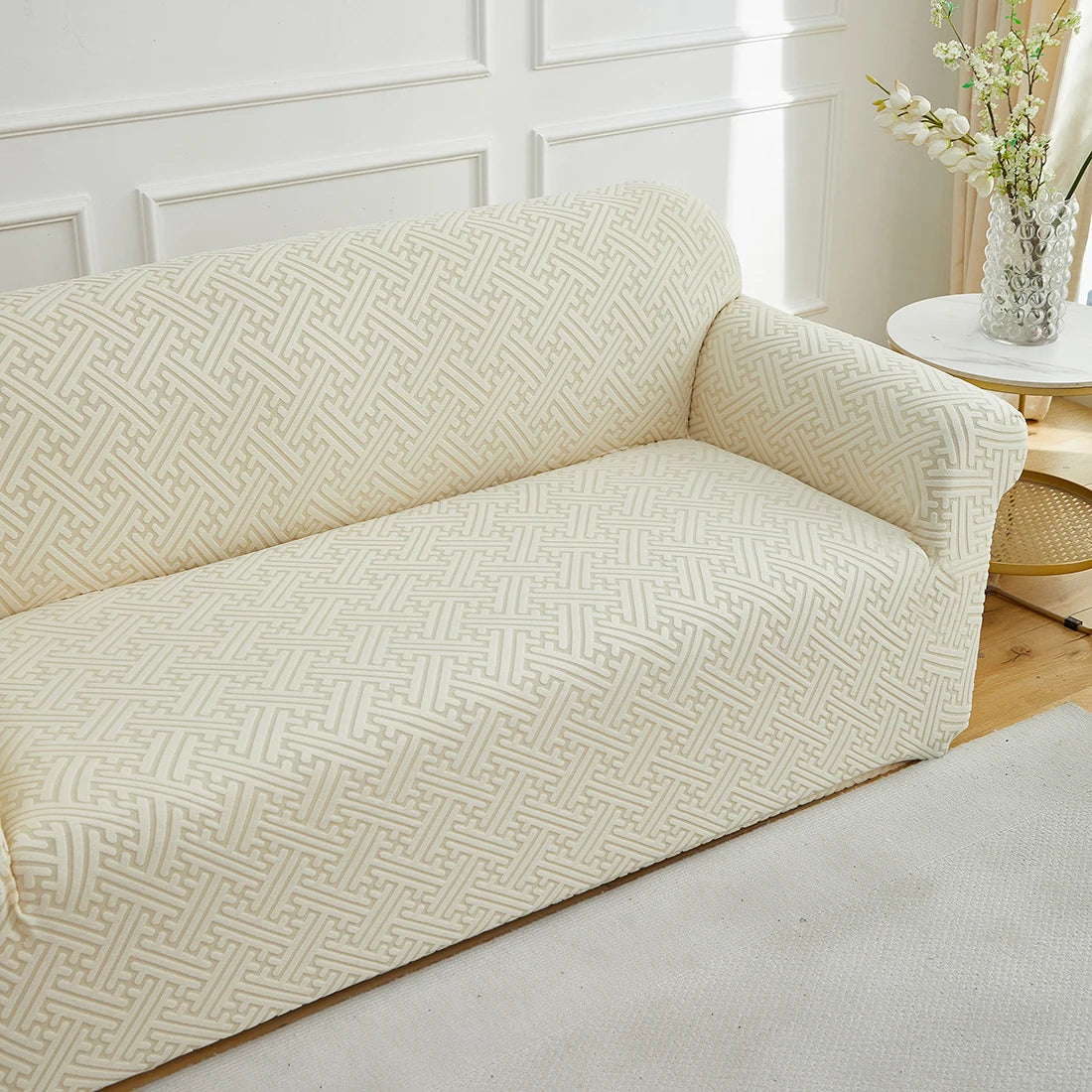 Housse de Canapé Jacquard Extensible – Style Élégant et Ajustement Facile