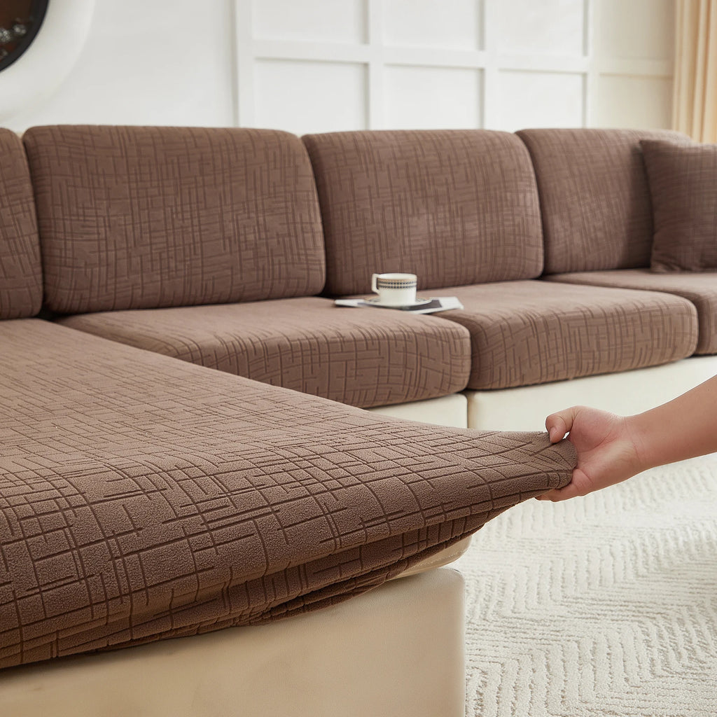 Housse Jacquard Ajustable pour Assise de Canapé