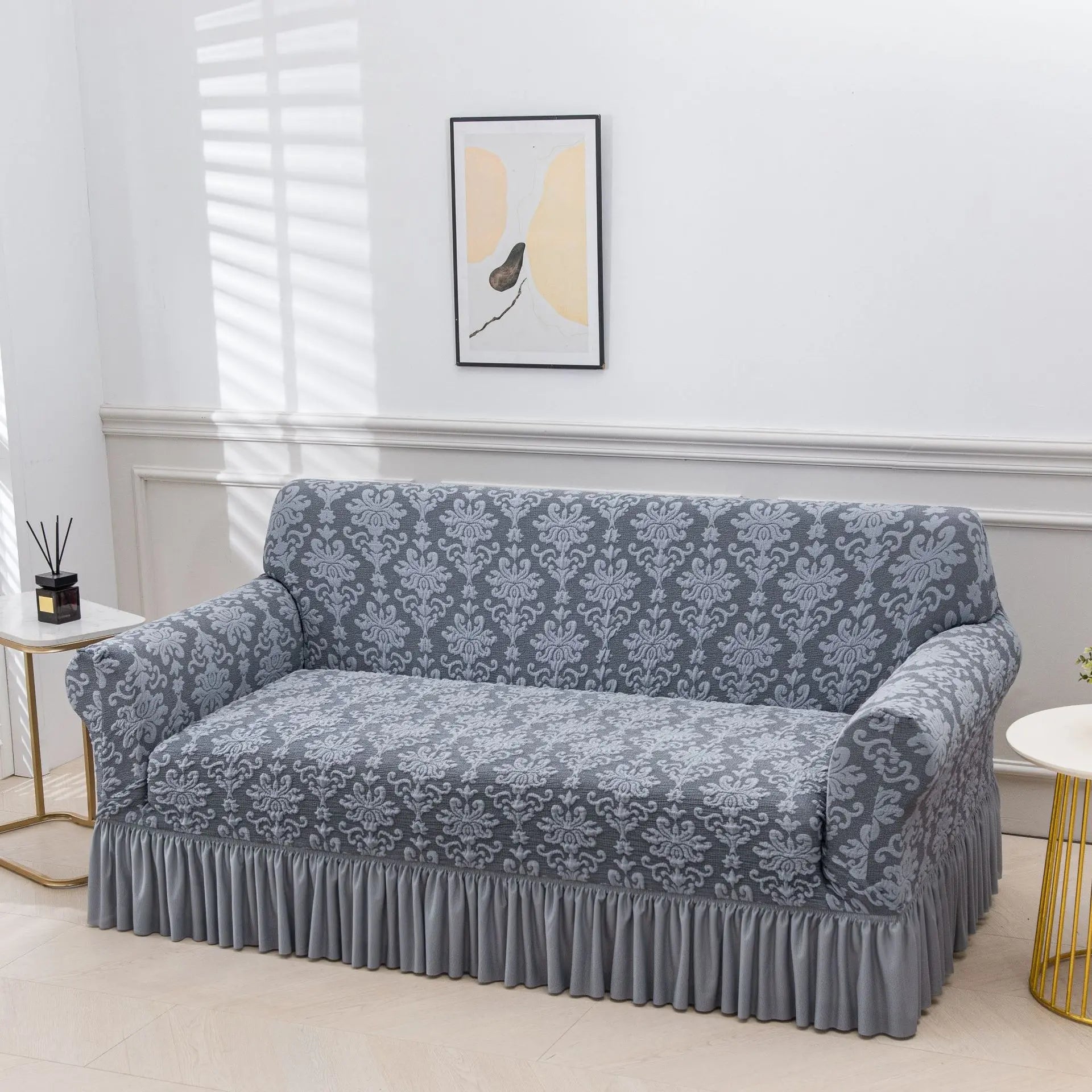 Housse Jacquard Élastique pour Canapé – Protection Antidérapante