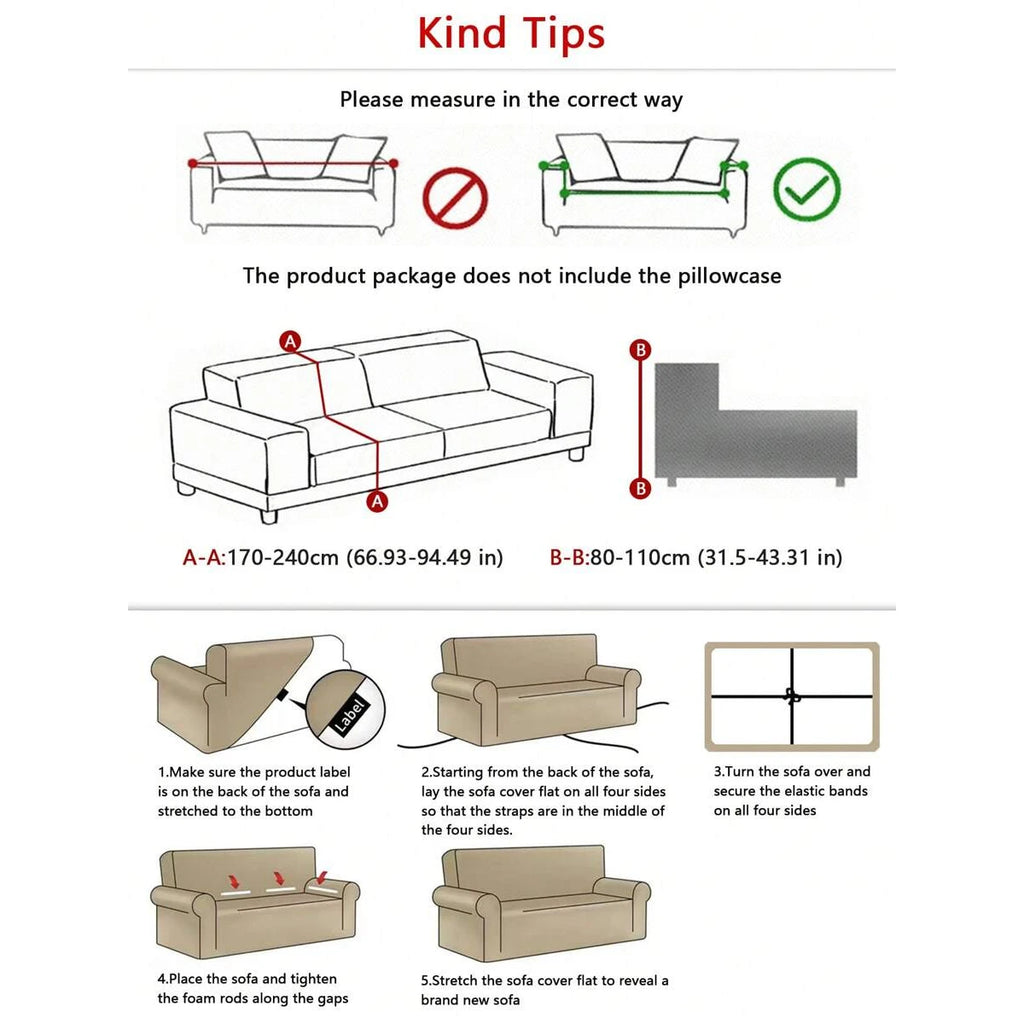 Housse Sofa Élégante Imprimée Soie-Touch