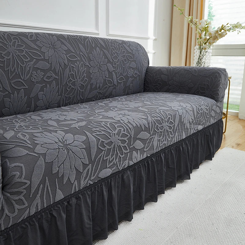 Housse de Canapé Motif Grandes Feuilles Extensible