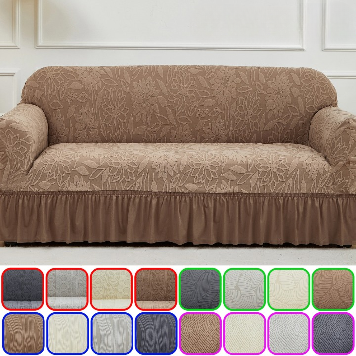 Housse de Canapé Motif Grandes Feuilles Extensible