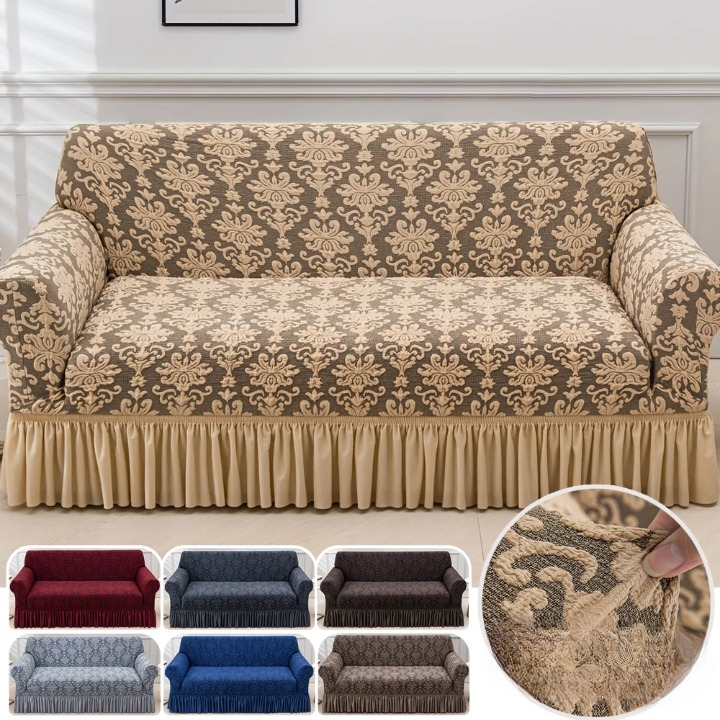 Housse Jacquard Élastique pour Canapé – Protection Antidérapante